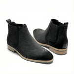 Load image into Gallery viewer, Handcrafted Delorme Suede Chelsea Boot - Black