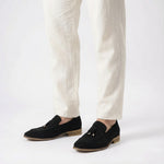 Load image into Gallery viewer, Vernor Suede Penny Loafer - Black
