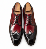 Load image into Gallery viewer, Handcrafted Venturo Brogue Derby - Black and Red