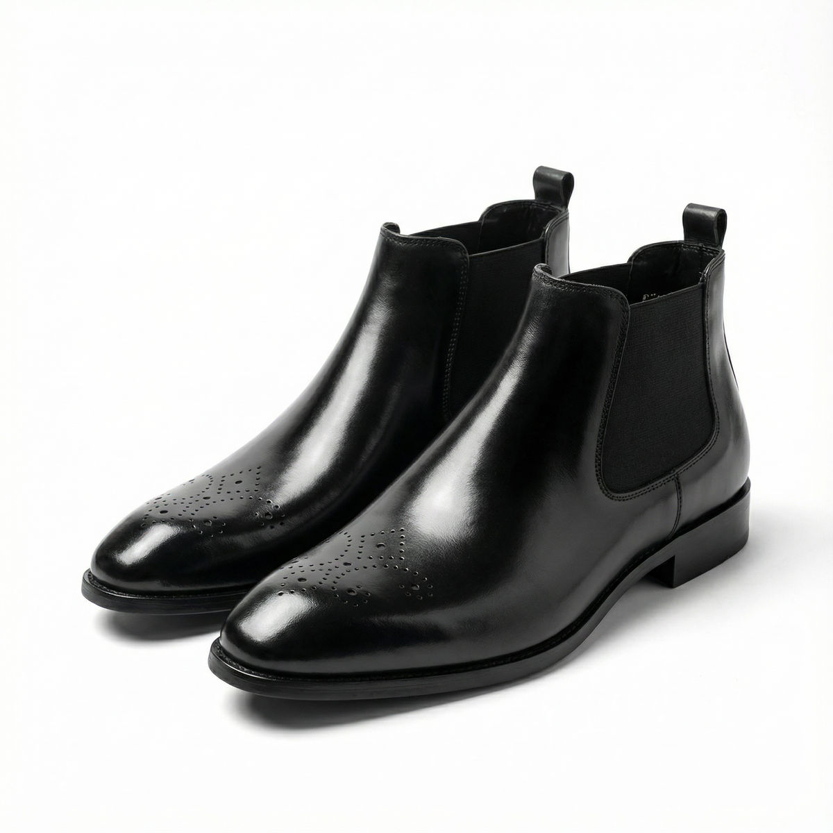Handcrafted stonemere chelsea brogue boot black