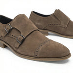 Load image into Gallery viewer, Sorelli Suede Leather Double Monk Strap - Brown