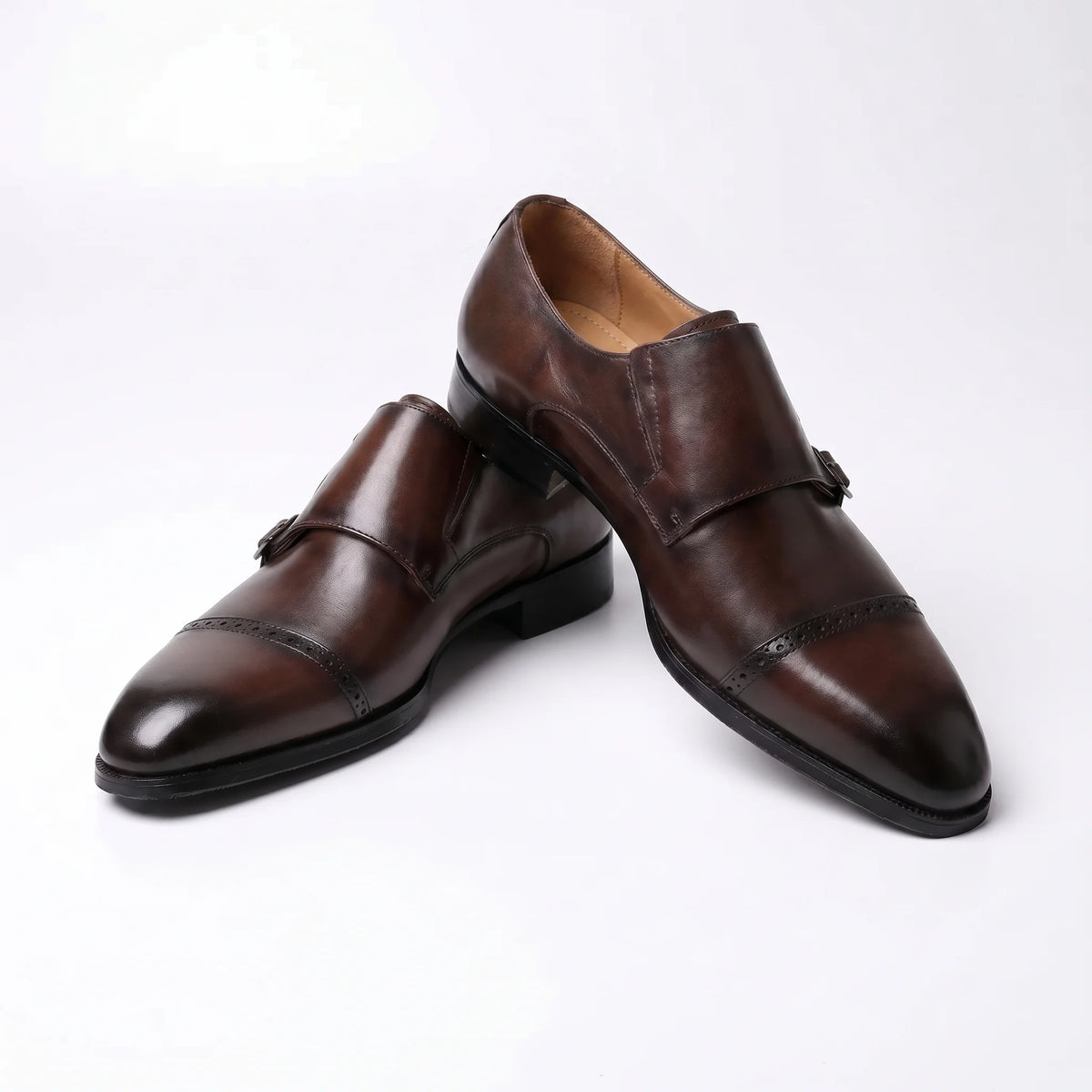 Velmont double monk strap coffee