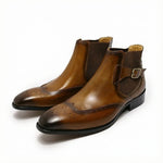 Load image into Gallery viewer, Cuiren Monk Strap Brogue Boot - Brown
