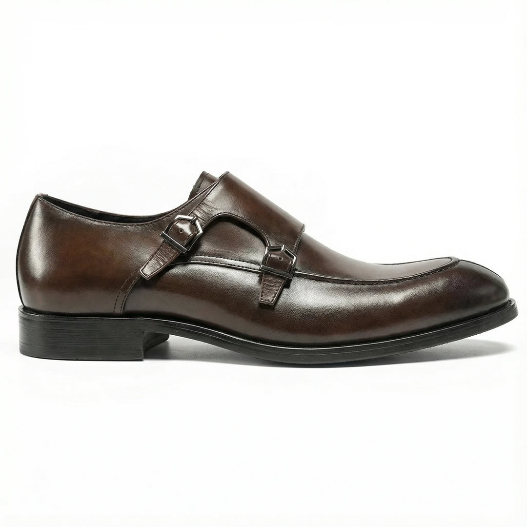 Handcrafted Altiere Double Monk Strap - Coffee