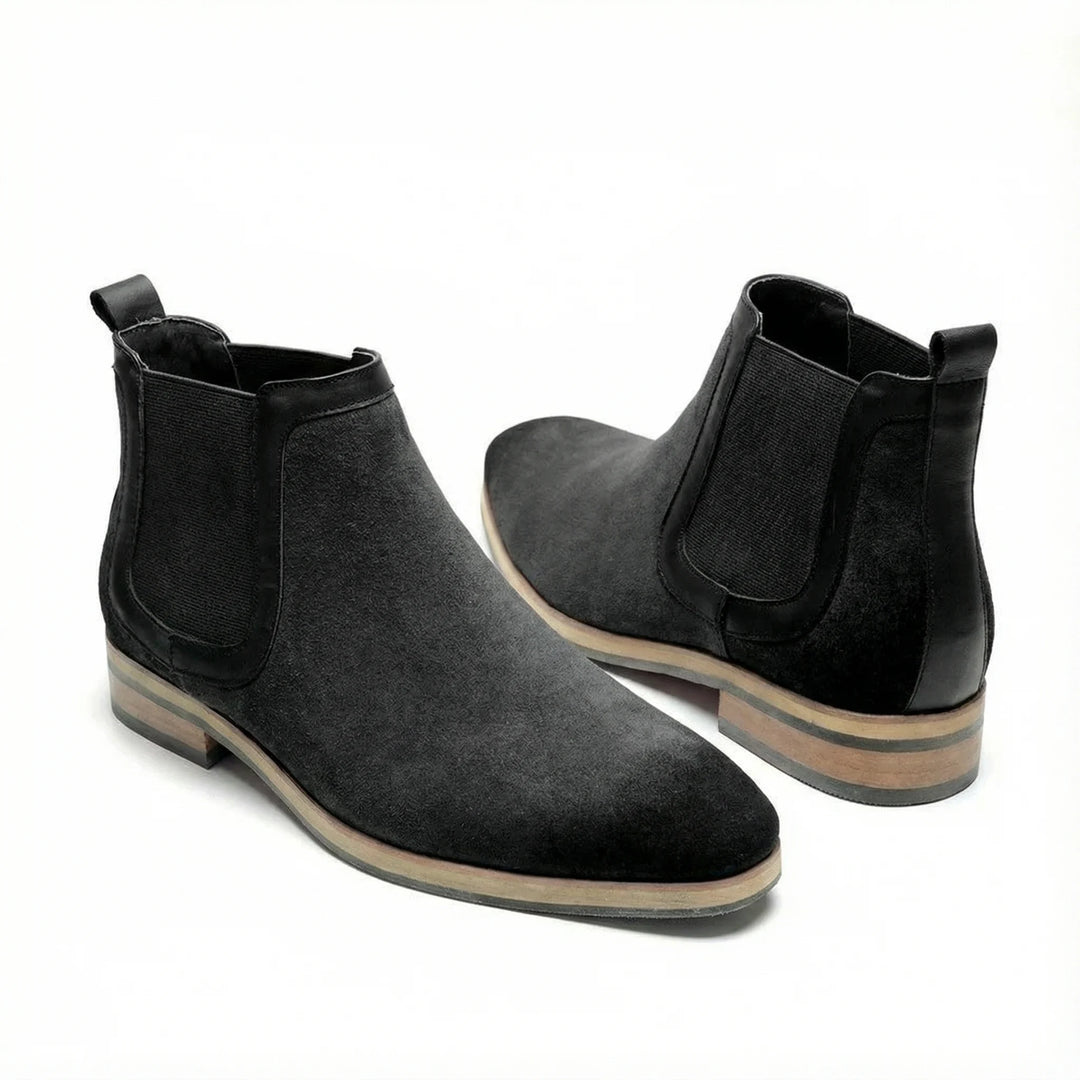 Handcrafted Delorme Suede Chelsea Boot - Black