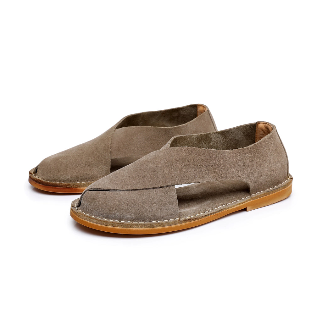 Santorini Cross-Strap Sandal - Khaki