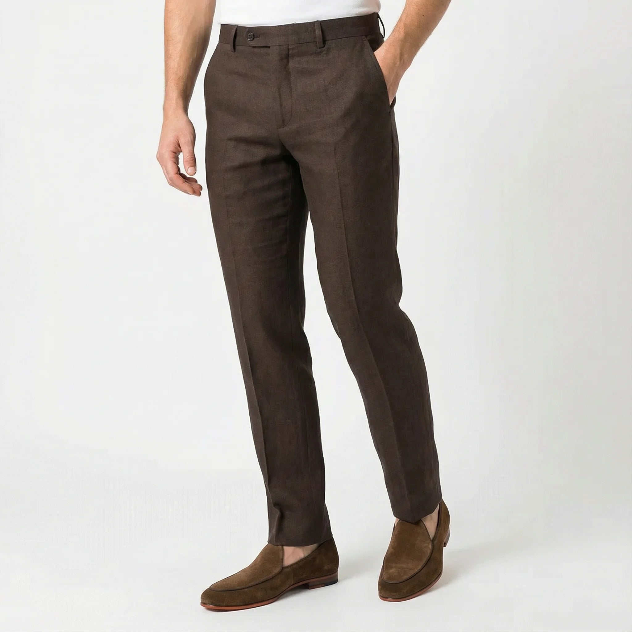 outfit mens brown suede loafer