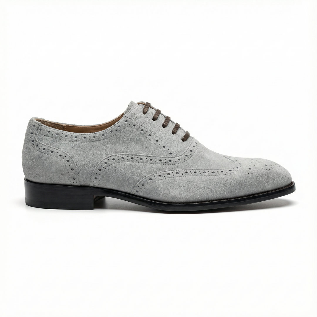 Handcrafted Suede Macellinni Oxford - Gray