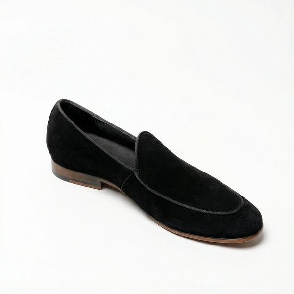 Handcrafted Suede Leather Corvelli Loafers - Black