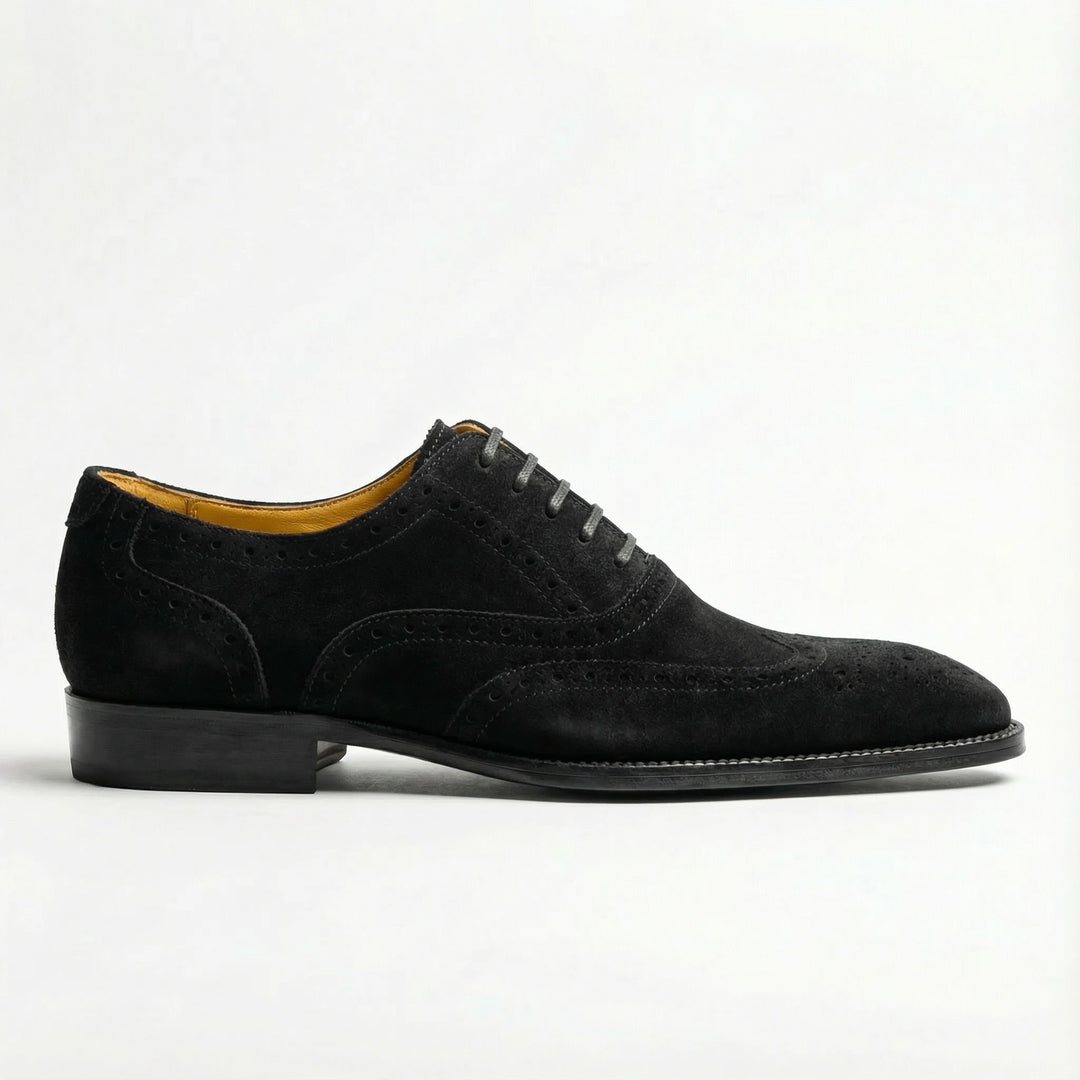Handcrafted Suede Macellinni Oxford - Black