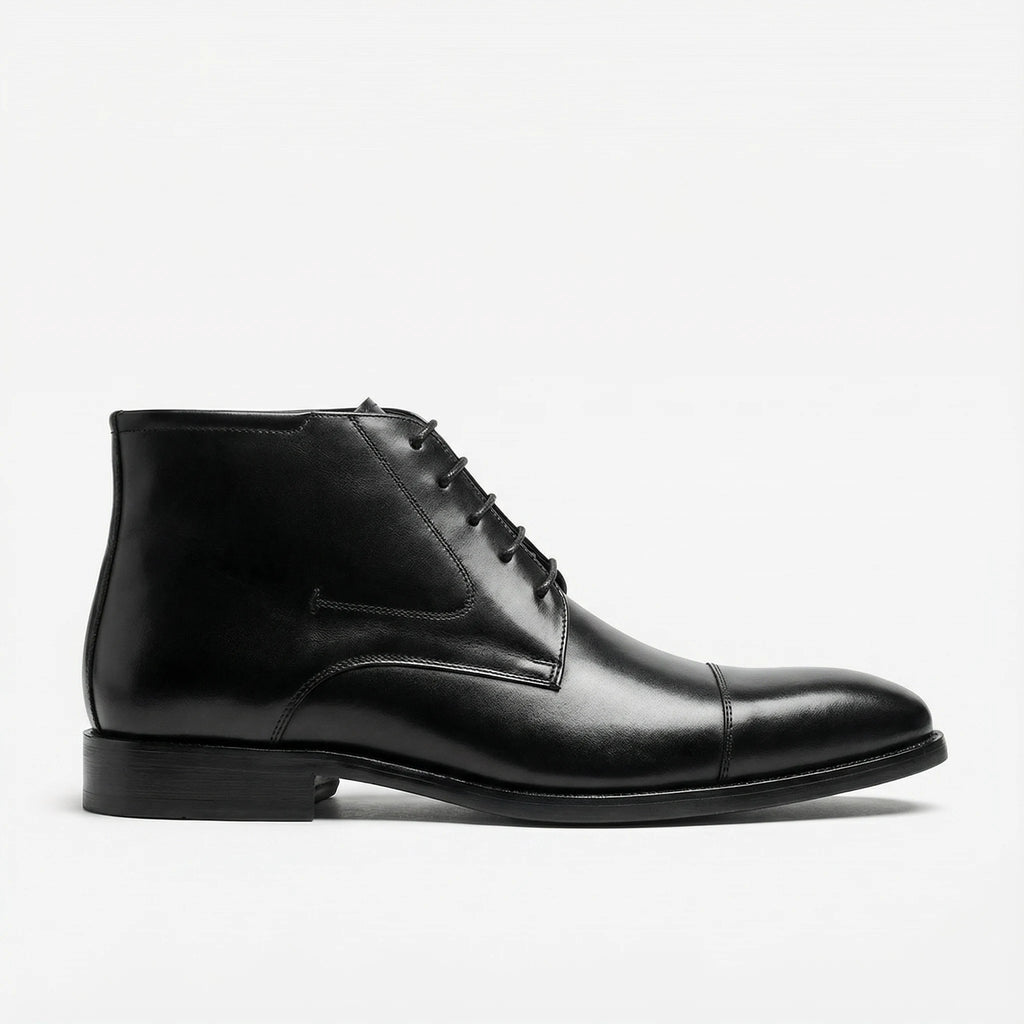 mens black chukka boot in full grain leather -  St. Rovanni