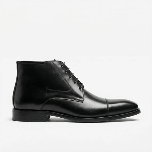 mens black chukka boot in full grain leather -  St. Rovanni