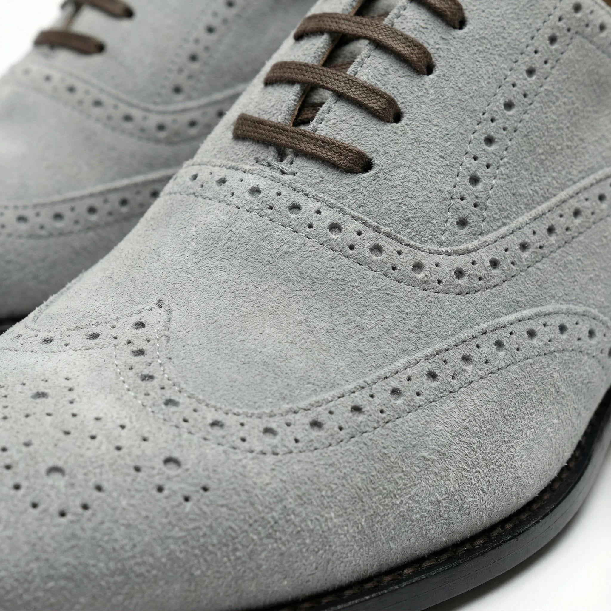 Macellinni Oxford Brogue Suede - Gray