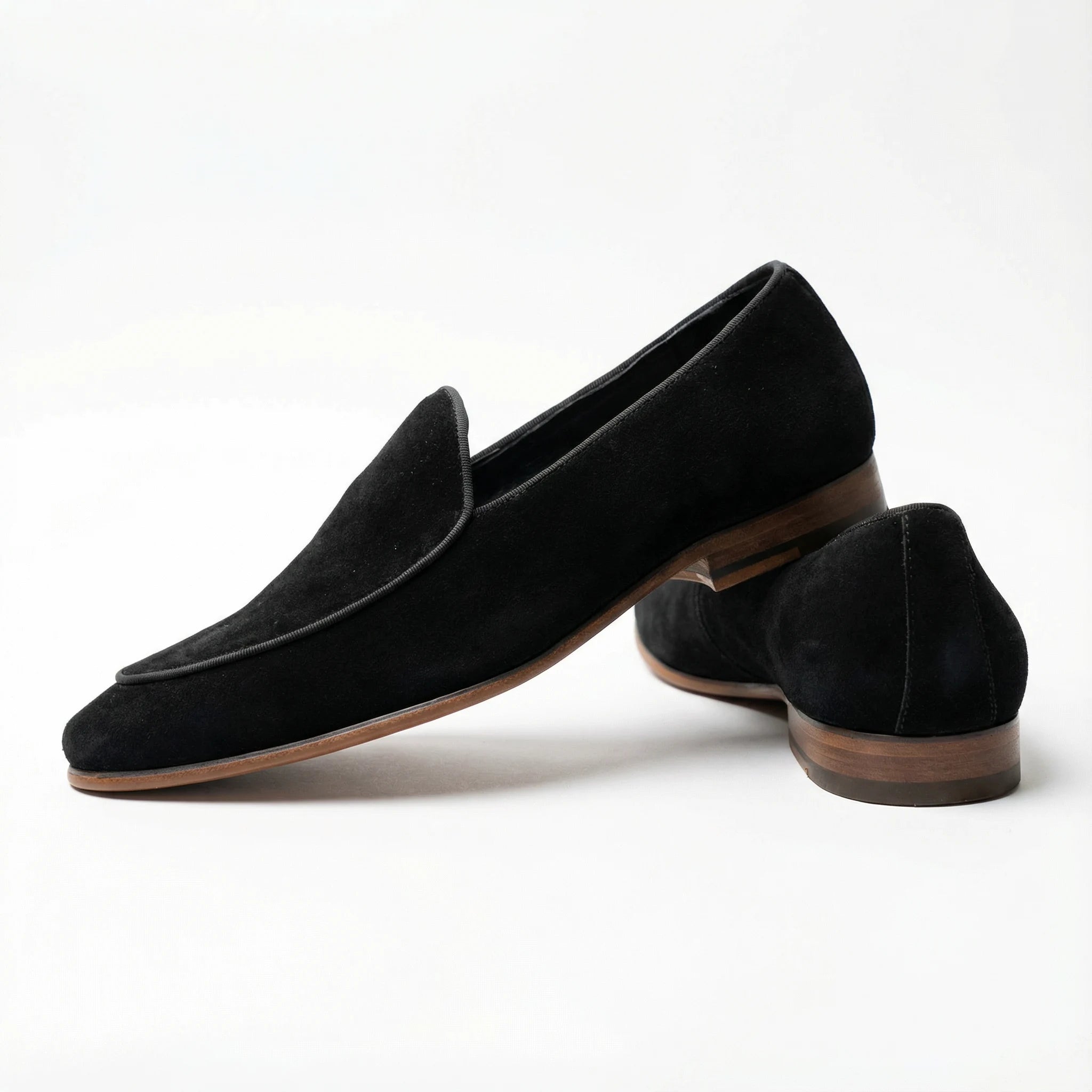 Corvelli Belgian Suede Loafers - Black