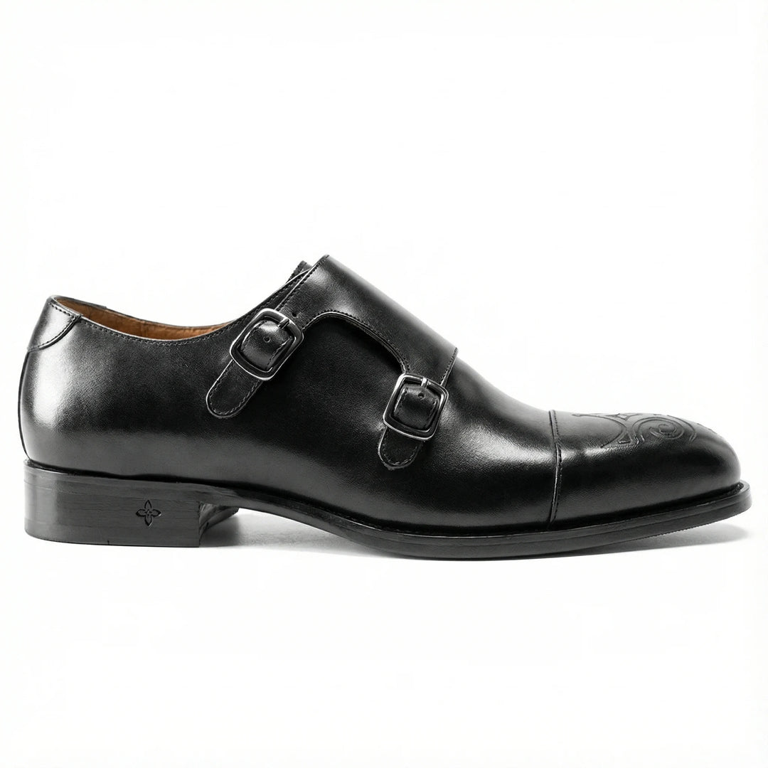 Handcrafted St. Albans Double Monk Strap - Black