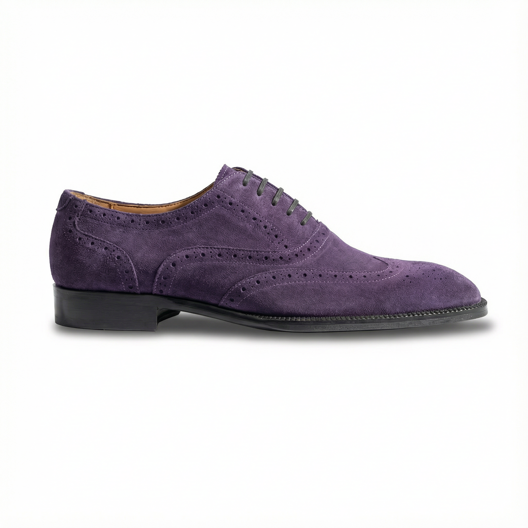 Macellinni Oxford Brogue Suede - Purple