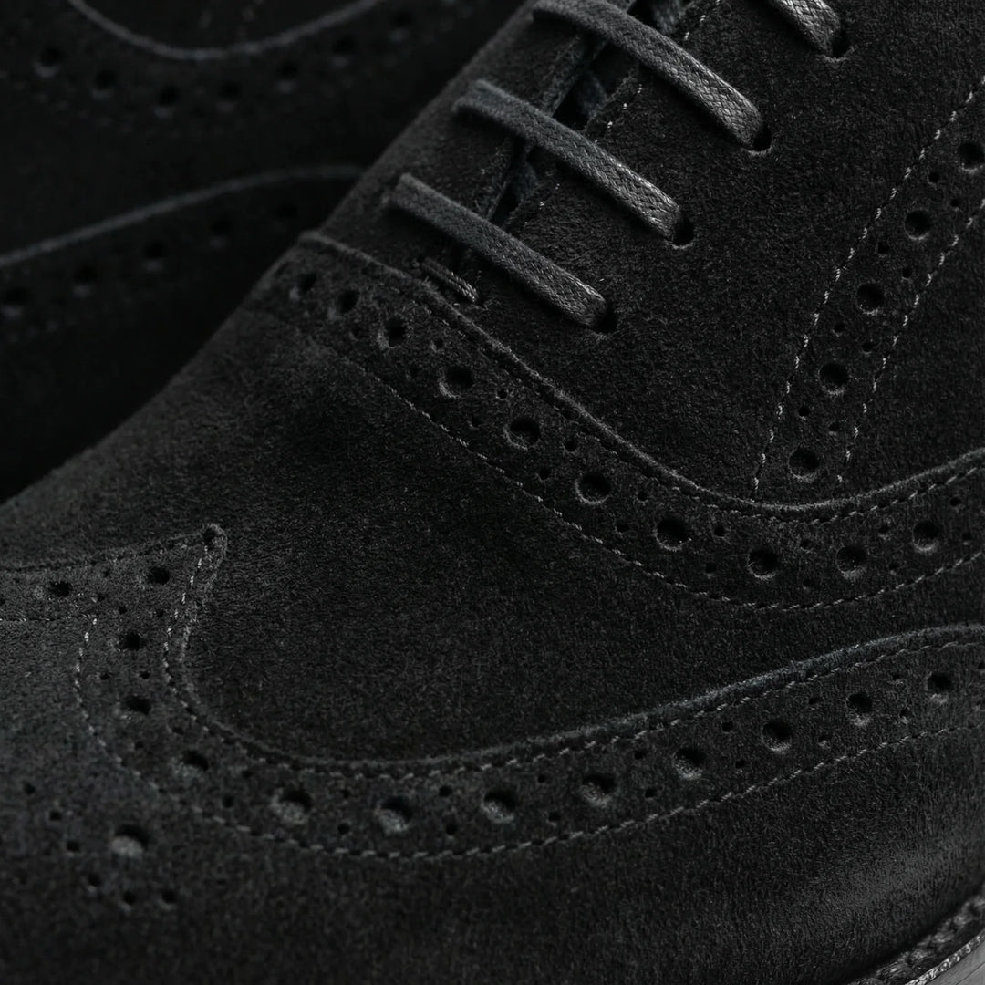 Handcrafted Suede Macellinni Oxford - Black