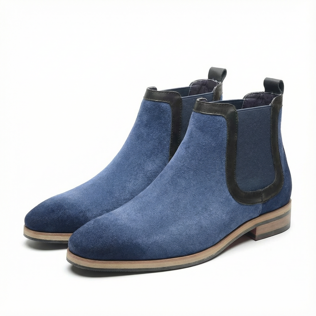 Handcrafted Delorme Suede Chelsea Boot - Blue
