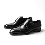 Load image into Gallery viewer, Handcrafted Silven Double Monk Strap - Black
