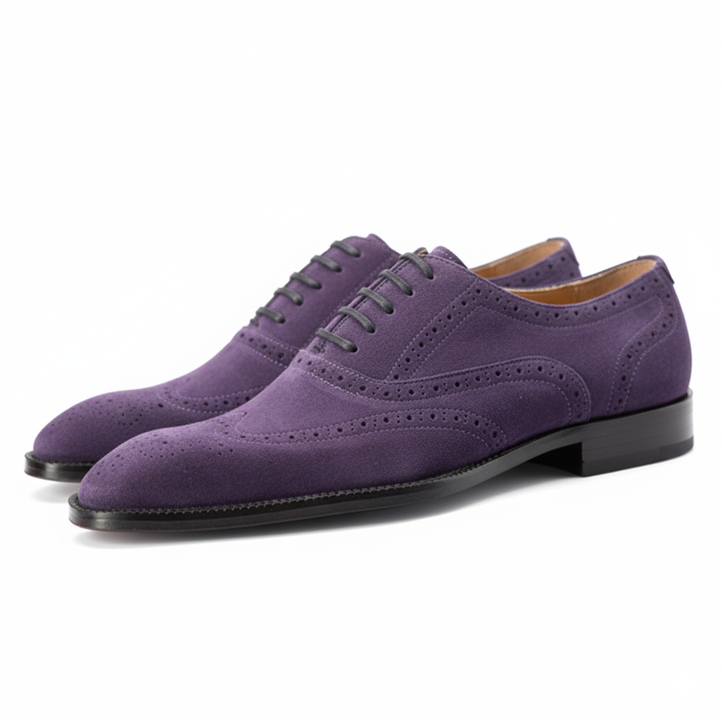Handcrafted Suede Macellinni Oxford - Purple