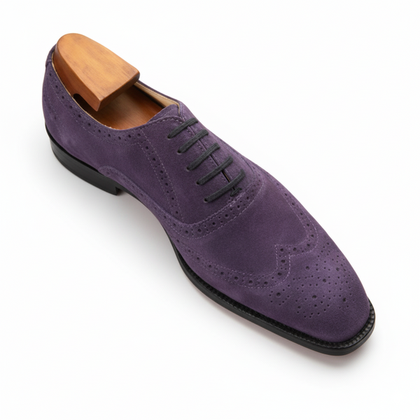 Handcrafted Suede Macellinni Oxford - Purple