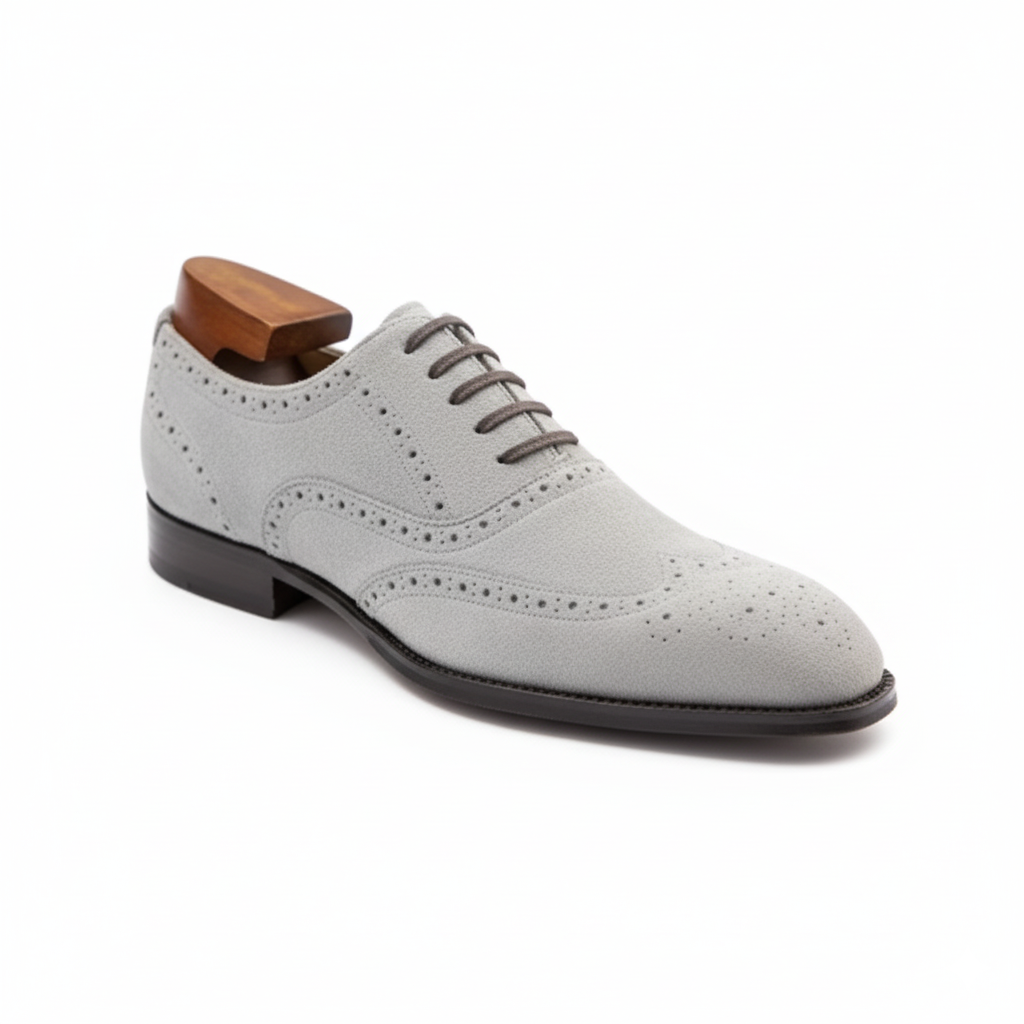 Handcrafted Suede Macellinni Oxford - Gray