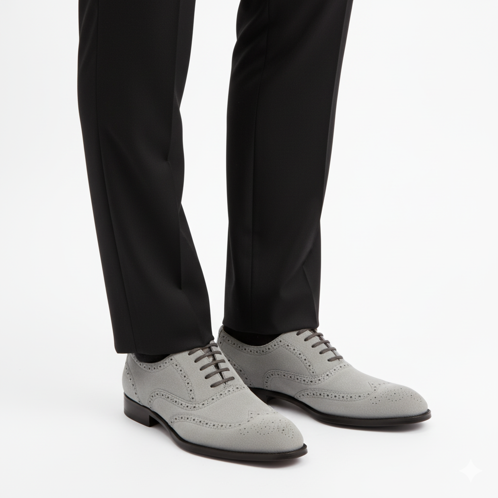 Handcrafted Suede Macellinni Oxford - Gray