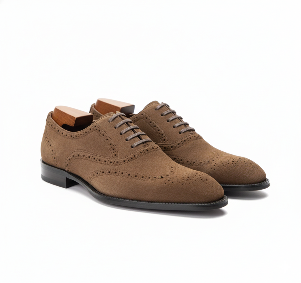 Handcrafted Suede Macellinni Oxford - Brown