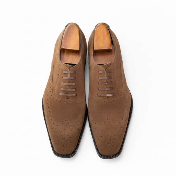 Handcrafted Suede Macellinni Oxford - Brown