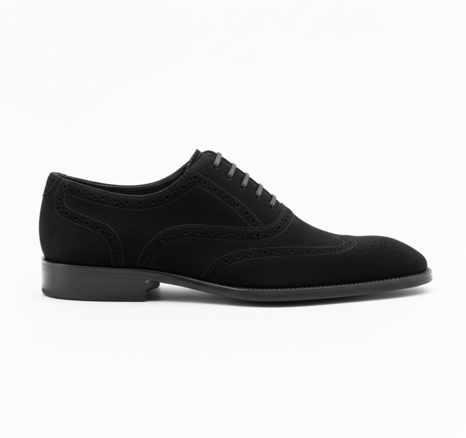 Handcrafted Suede Macellinni Oxford - Black