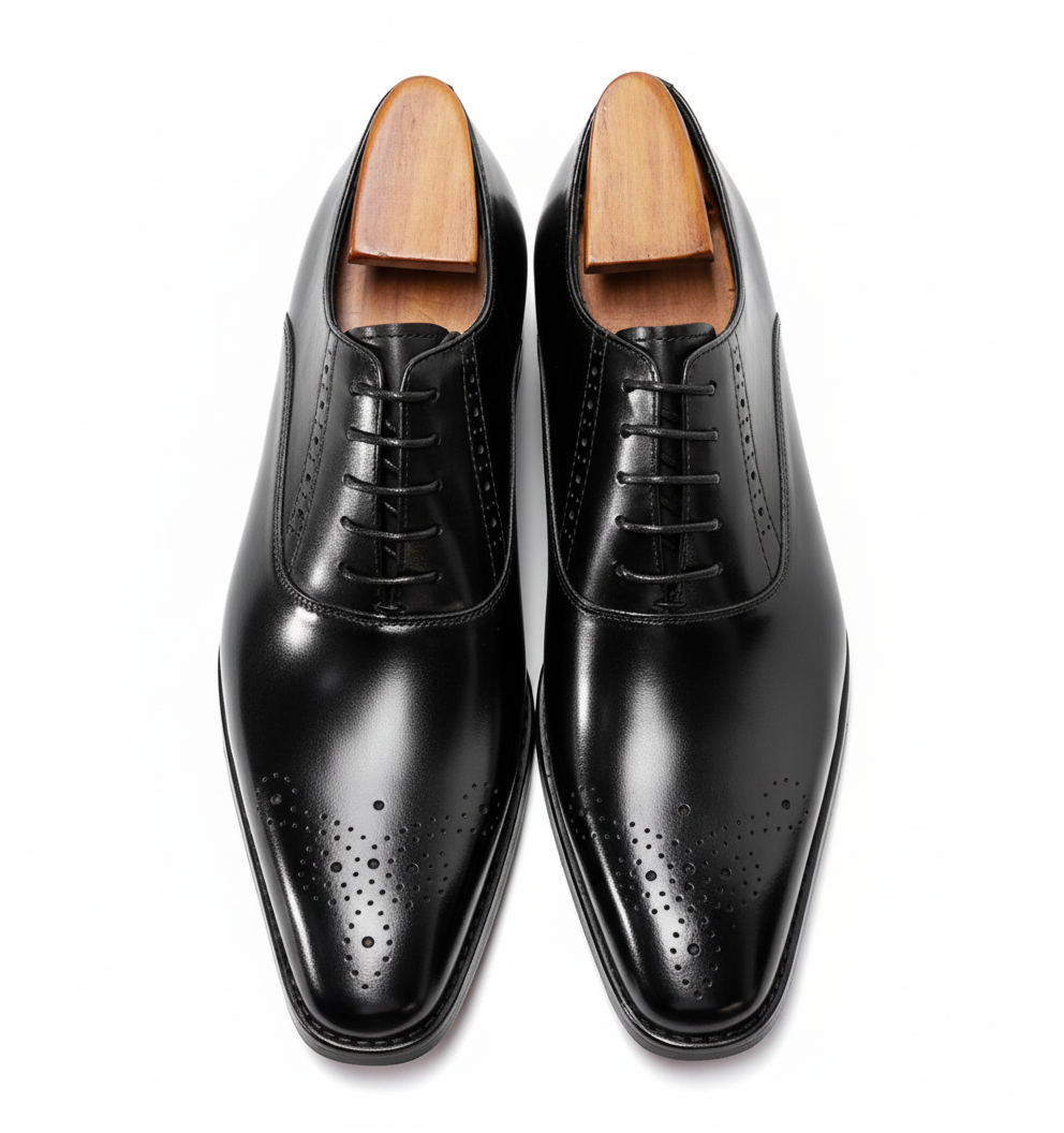 Handcrafted Mervelle Oxford Brogue - Black