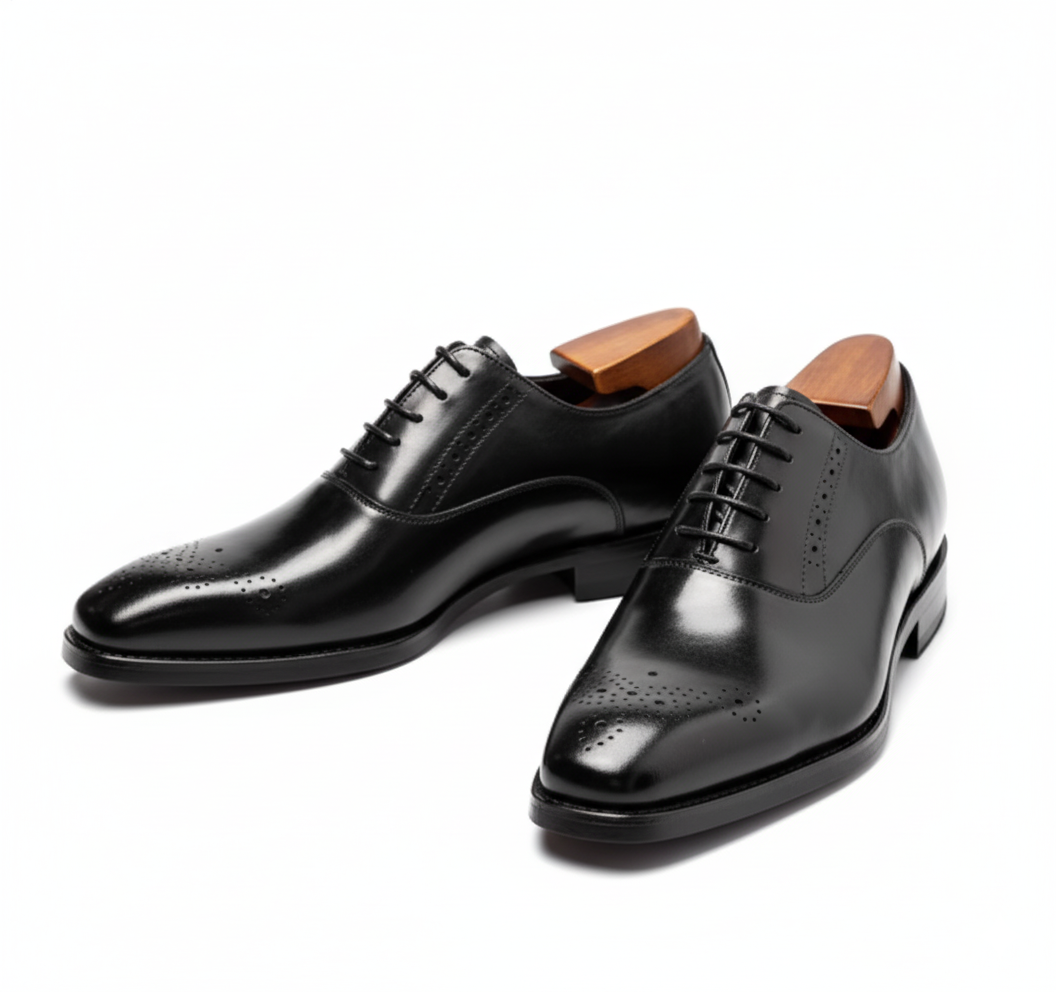 Handcrafted Mervelle Oxford Brogue - Black
