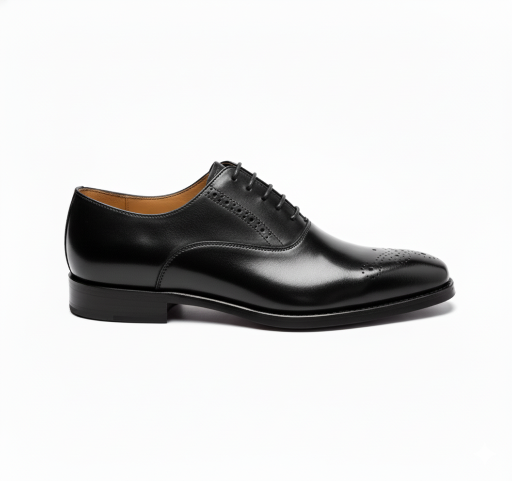 Handcrafted Mervelle Oxford Brogue - Black