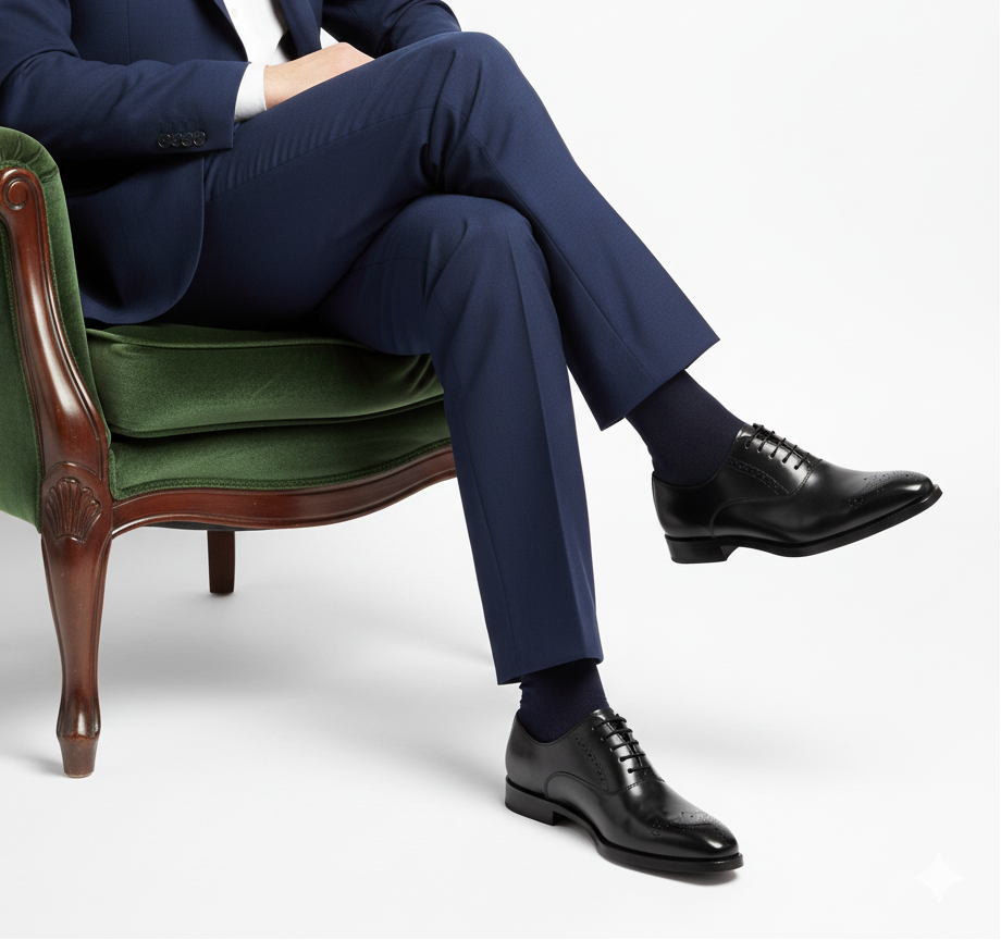 Handcrafted Mervelle Oxford Brogue - Black