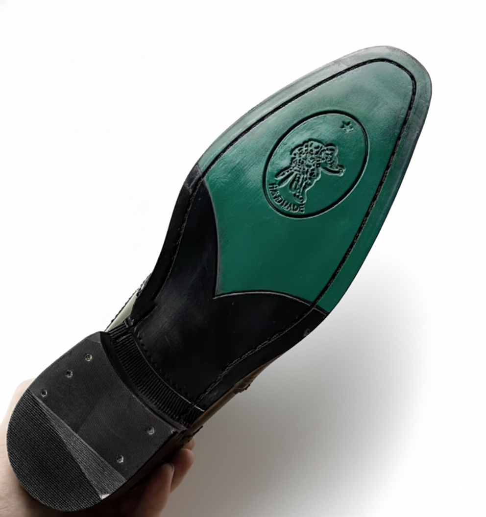 Handcrafted Venturo Brogue Derby - Black and Grey