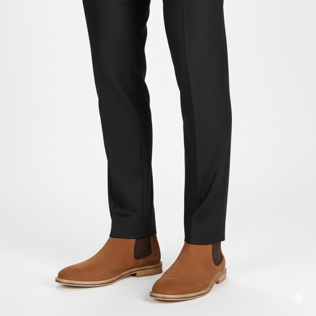 Handmade Suede Cambridge Chelsea Boot - Coffee