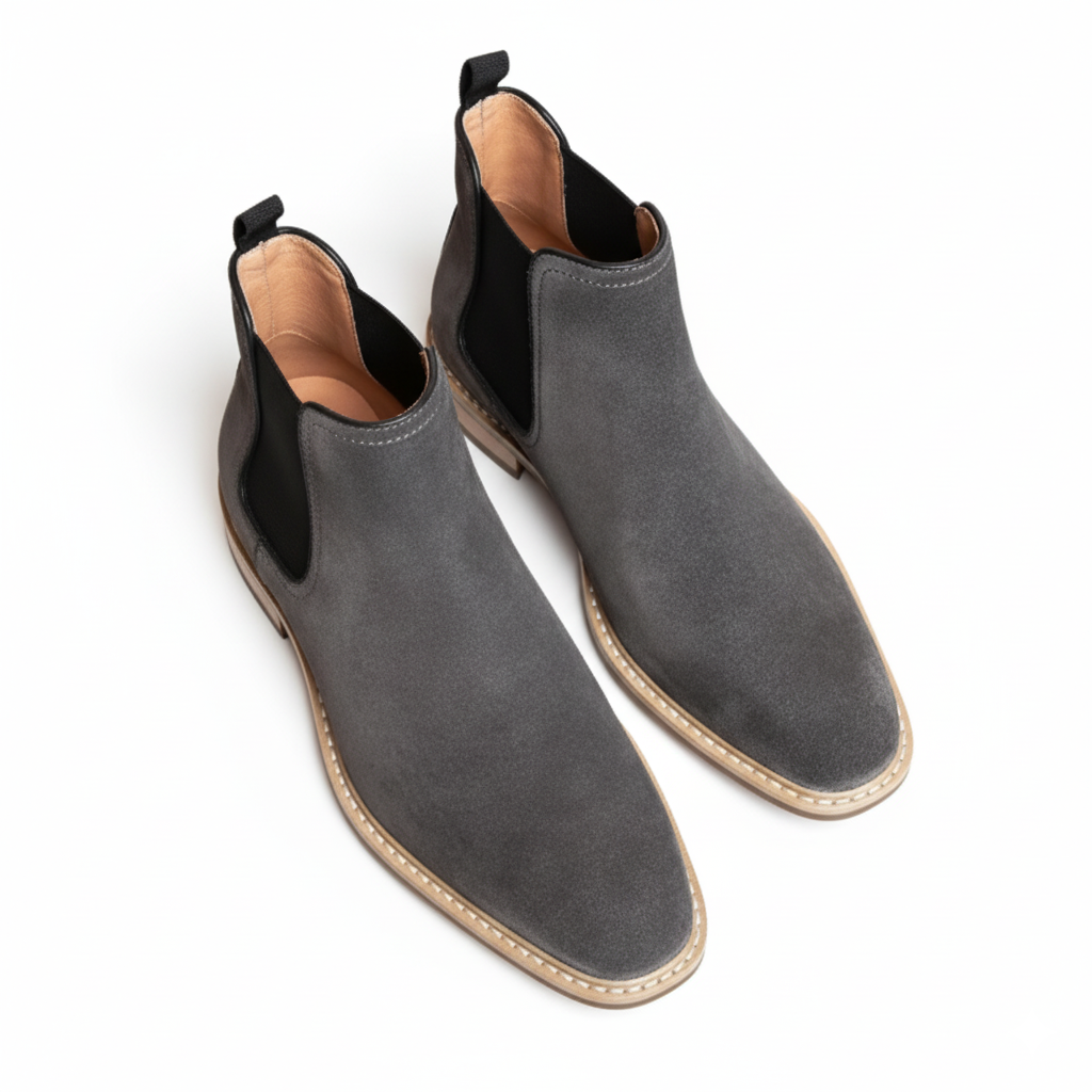 Handmade Suede Cambridge Chelsea Boot - Grey