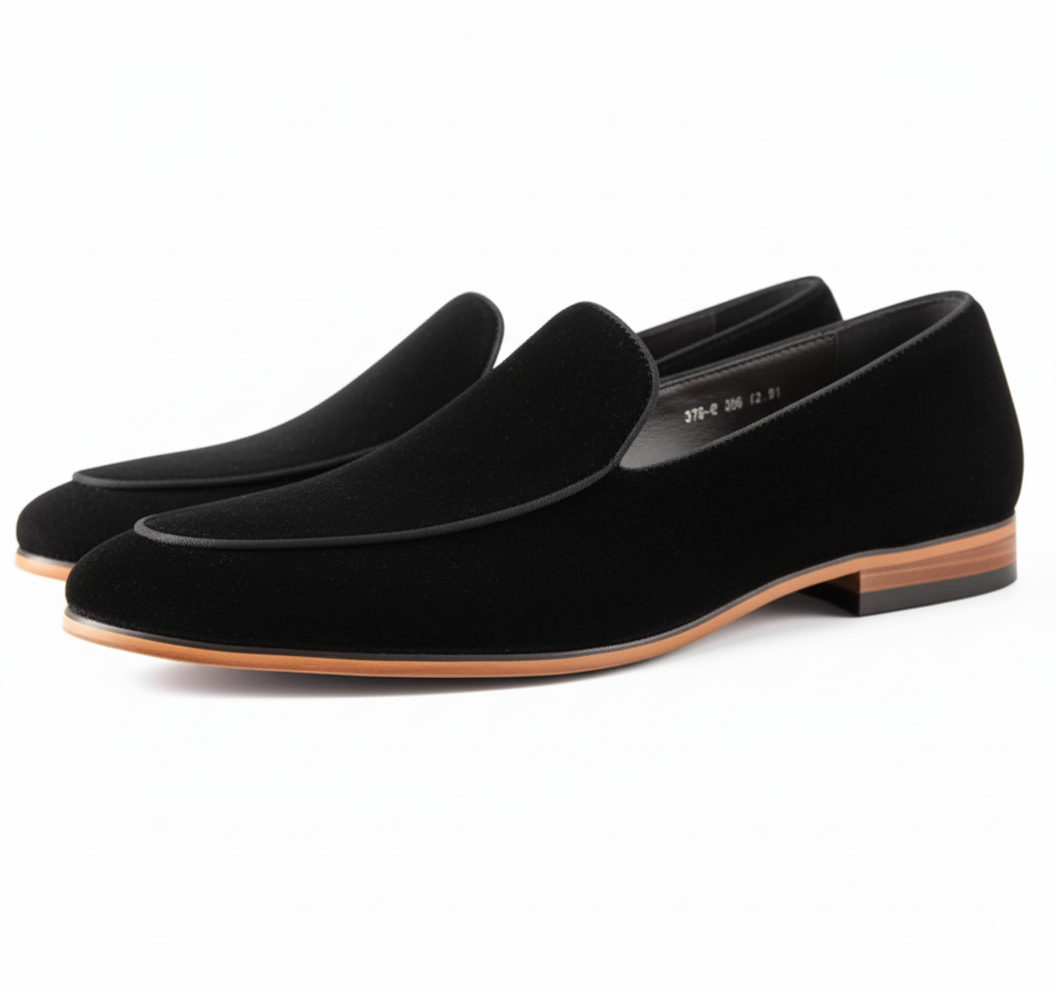 Handcrafted Suede Leather Corvelli Loafers - Black