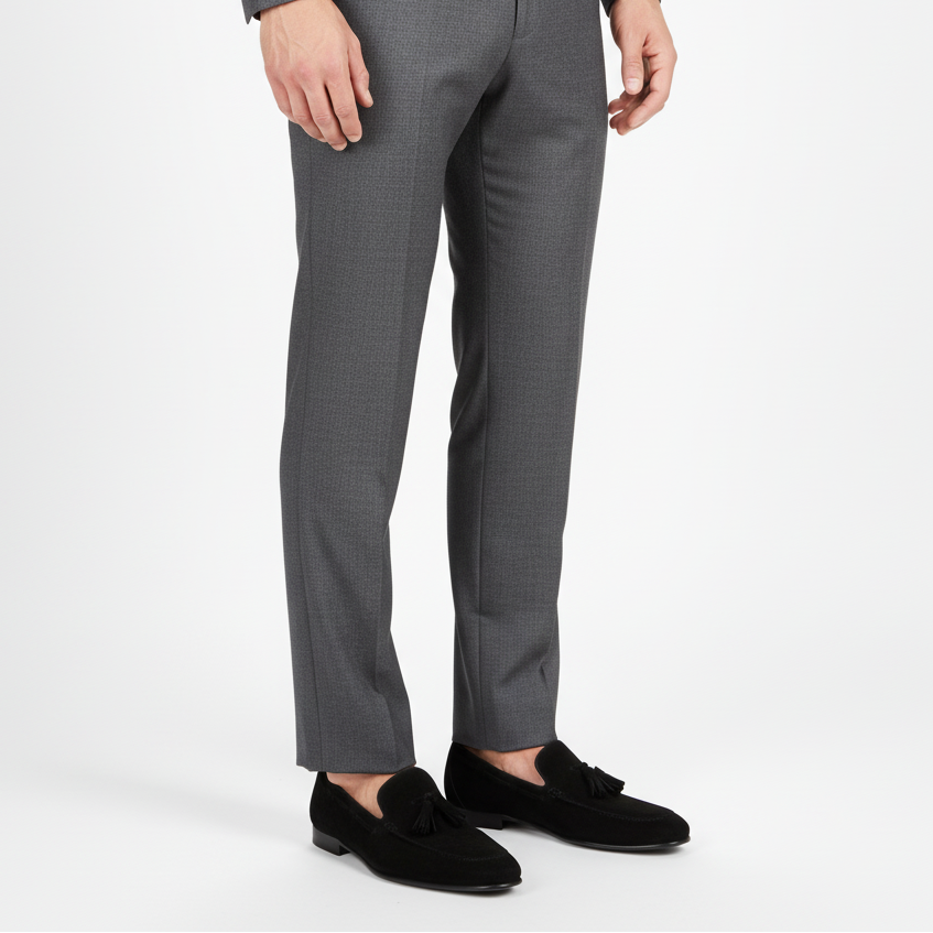 Handcrafted Velano Suede Leather Loafers - Black