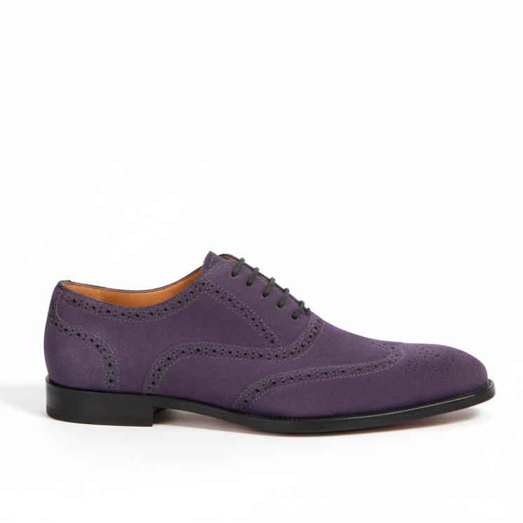 Handcrafted Suede Macellinni Oxford - Purple