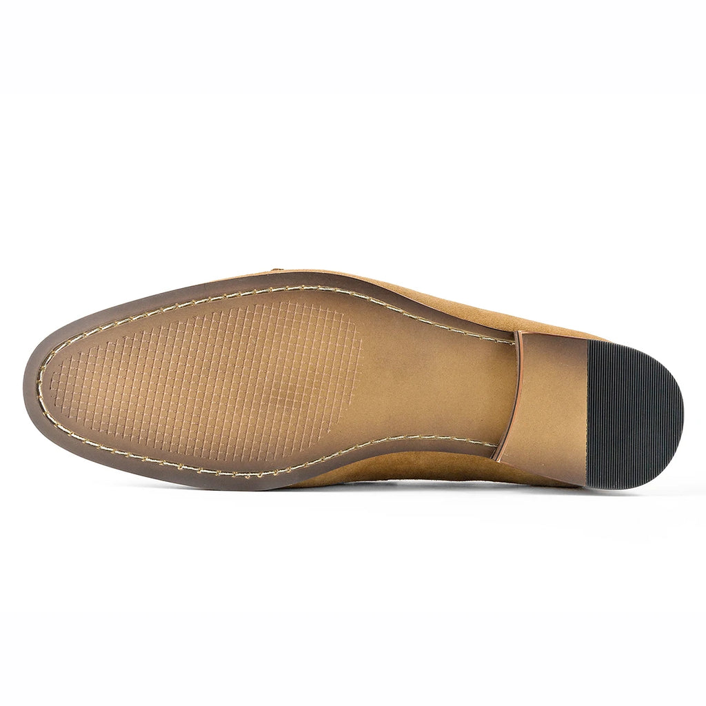 Sabbia Suede Loafer Double Monk Strap - Camel