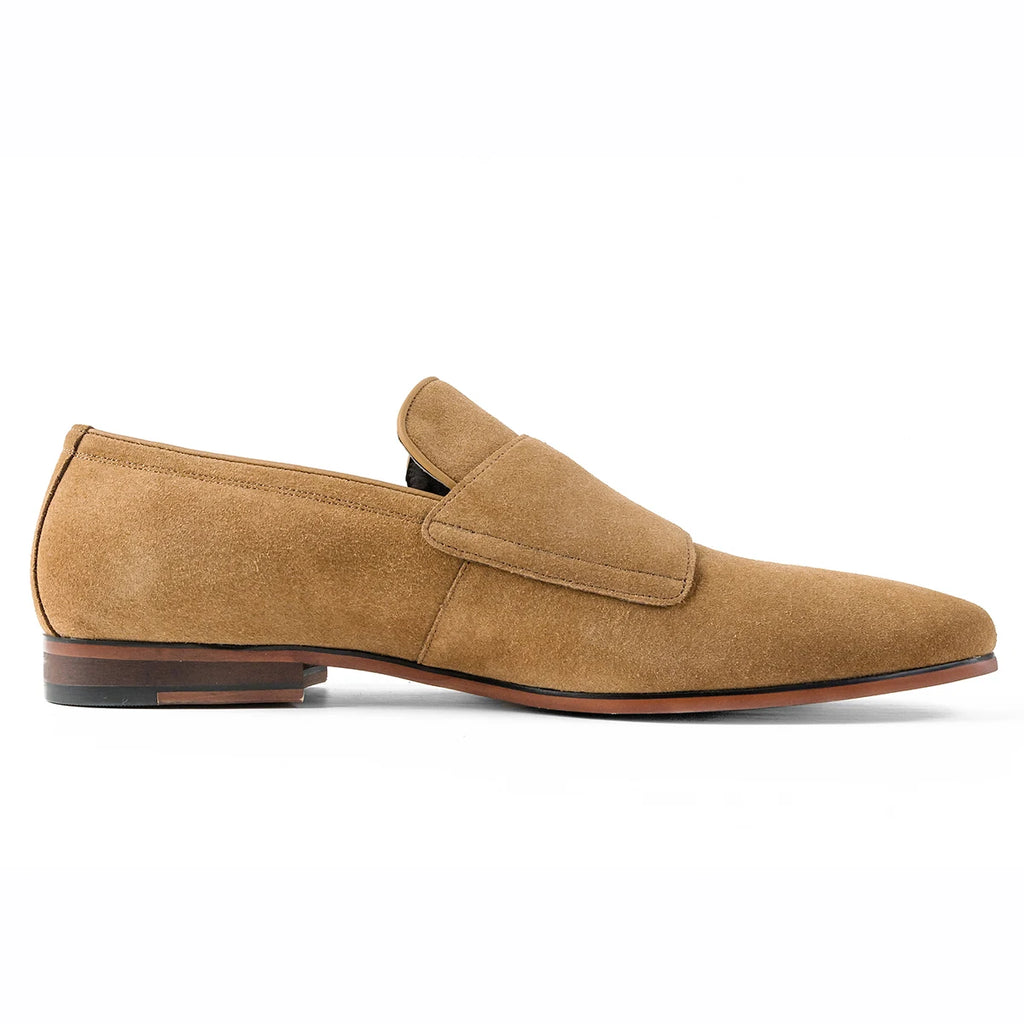 Sabbia Suede Loafer Double Monk Strap - Camel