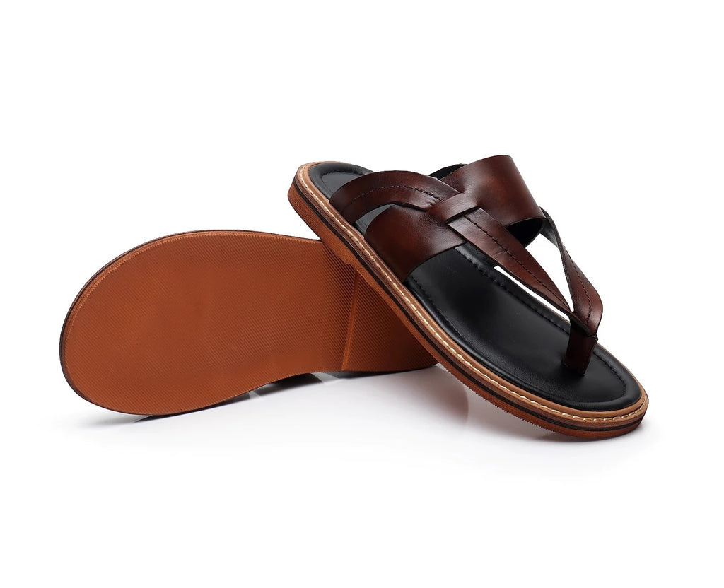 Valence Toe-Loop Sandal - Cognac Brown