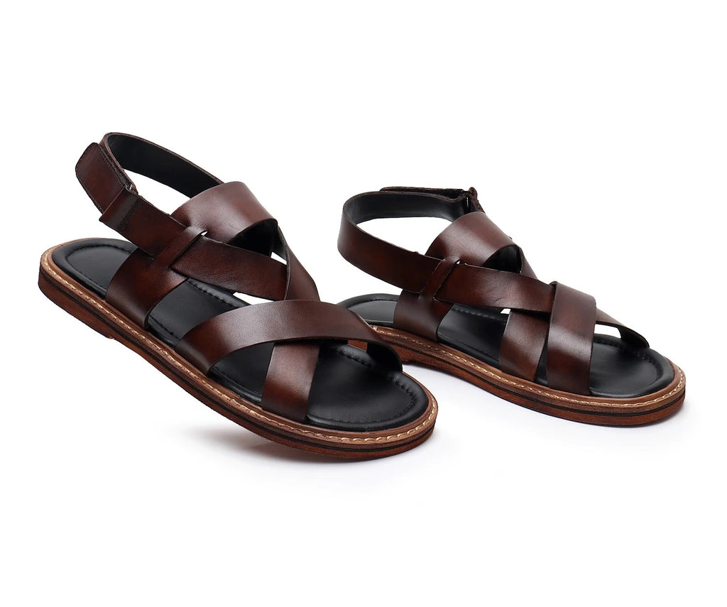Panteano Roman Sandal - Cognac Brown
