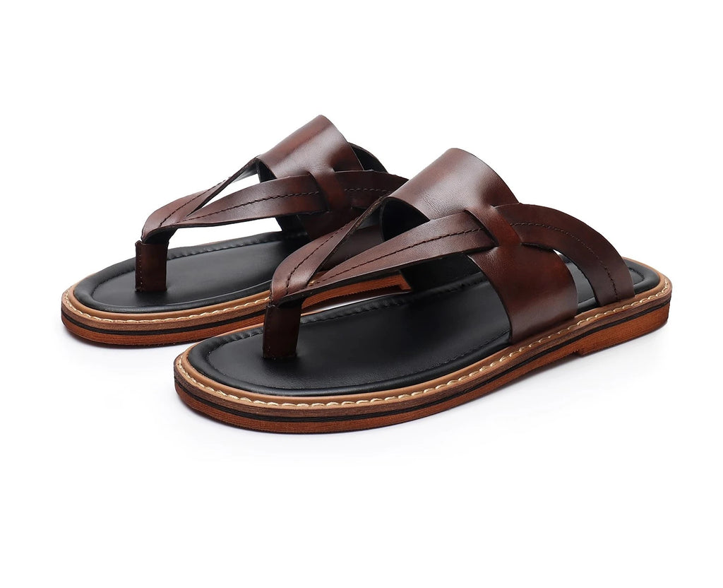 Valence Toe-Loop Sandal - Cognac Brown