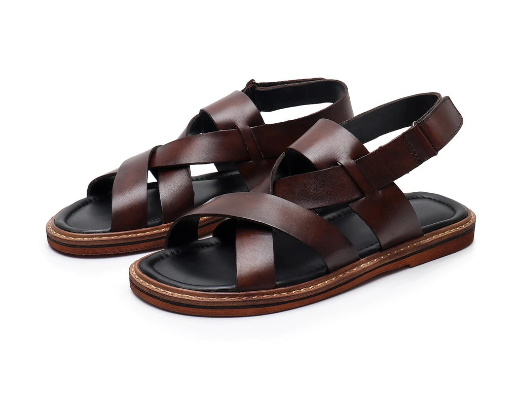 Panteano Roman Sandal - Cognac Brown