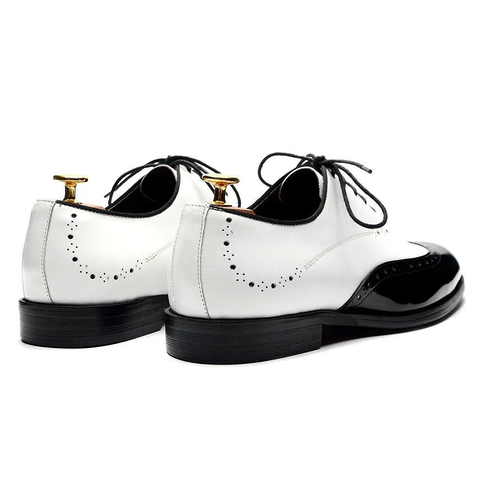 Charleston Oxford Brogue - White with Black