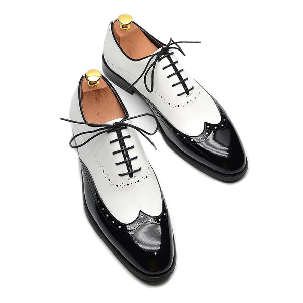 Handcrafted Charleston Oxford - White with Black