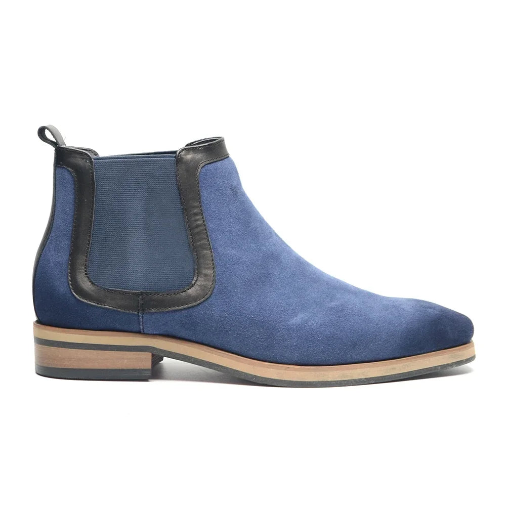 Handcrafted Delorme Suede Chelsea Boot - Blue