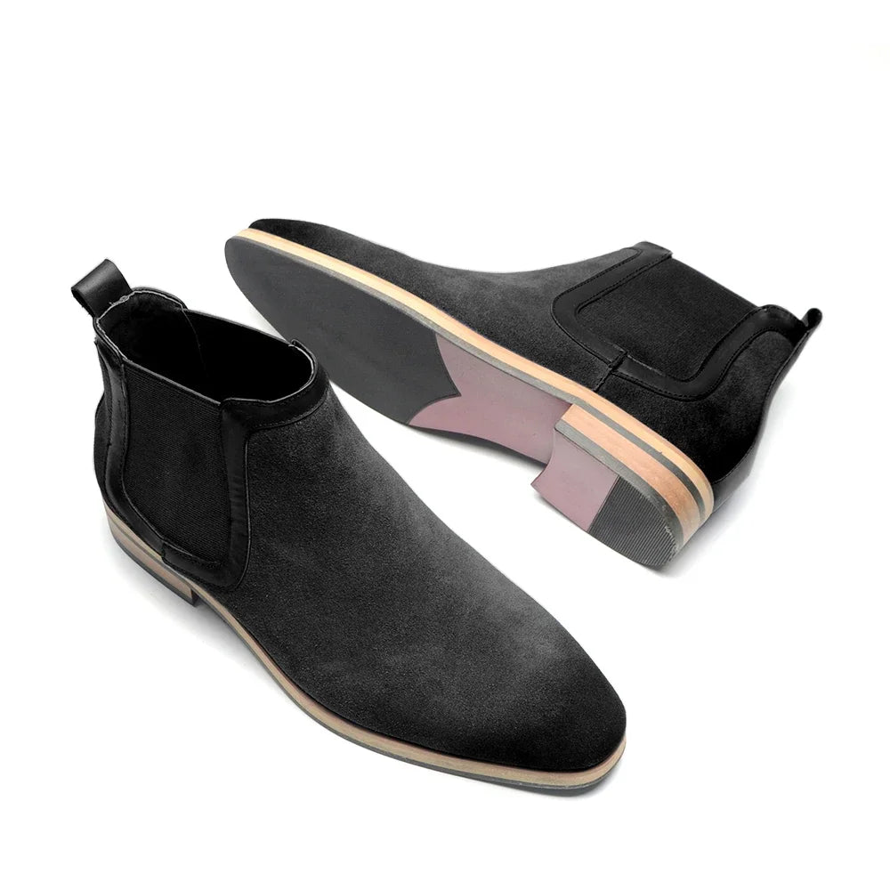 Handcrafted delorme suede chelsea boot   black